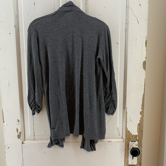 Dark Grey Open Cardigan - Picture 5 of 8